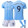 thumbnail image 1 of 23-24 Manchester City Kids Football Shirt No. 9 Haaland 23/24 . 23/24 kids 28(150-160cm), 1 of 4