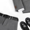 thumbnail image 3 of Mens Belt Leather Dress Casual Belt with Single Prong Buckle 1.5" Width Belts for Men Jeans, Black, X25008, 3 of 6