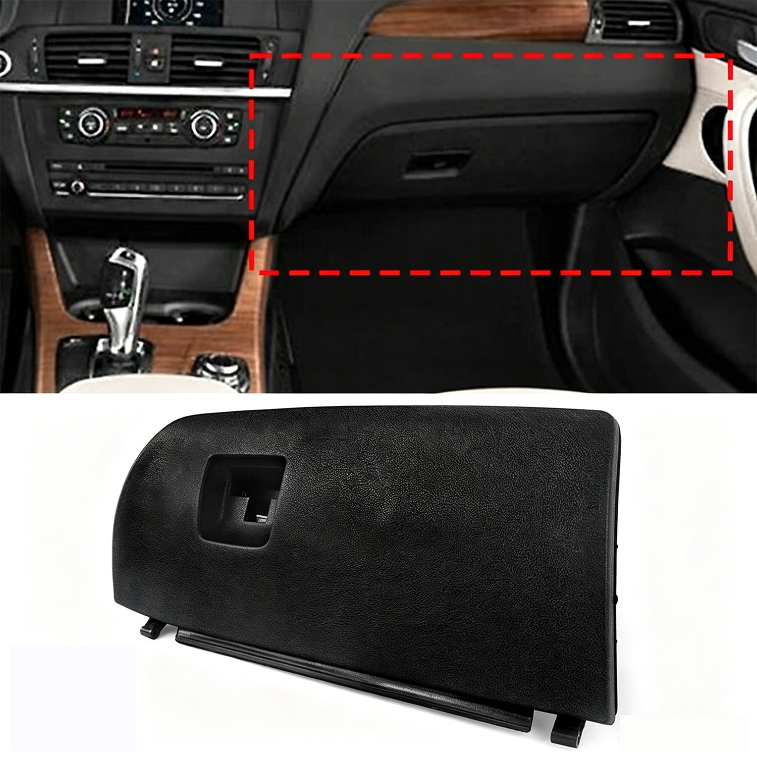 MAGICKIT Dash Glove Box Door Lid Black Fits BMW X3 X4 F25 F26 2011-2018 51166839000