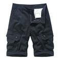thumbnail image 2 of Conairie Mens Cargo Shorts Vintage Elastic Waist Twill Work Shorts Lightweight Summer Outdoor Tactical Shorts No Belt Blue 33, 2 of 7