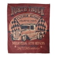 thumbnail image 1 of ASHLEIGH Throw Blanket 58x80 Inches Red Vintage North Truck Scratches are Available in Separate Layer and Can Be Removed Warm Flannel Soft Blanket for Couch Sofa Bed, 1 of 1