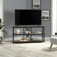 thumbnail image 4 of Evelyn&Zoe Celine Corner TV Stand with MDF Shelves for TV's up to 55", Blackened Bronze/Rustic Oak, 4 of 8