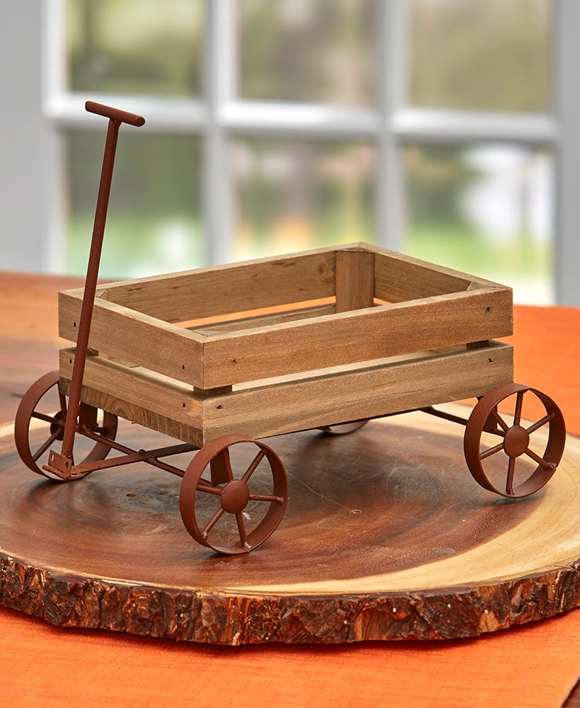 Vintage Rustic Wood Wagon Handmade Wooden Toy Primitive Farmhouse Photo Prop Display Decor Centerpiece Panchosporch