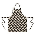 thumbnail image 2 of Black Beige Chevron Pattern Apron-Garden Aprons for Women with Pockets-Cotton Linen Waterproof Kitchen Cooking Gardening Aprons Adjustable for Kitchen,Cooking,BBQ and Salon 33x27 Inch, 2 of 7