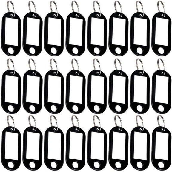 Key Writeable Label 100pcs Plastic Key Labels with Ring Key Chain Id Tags Writable Key Labels Key Hanging Blank Tag