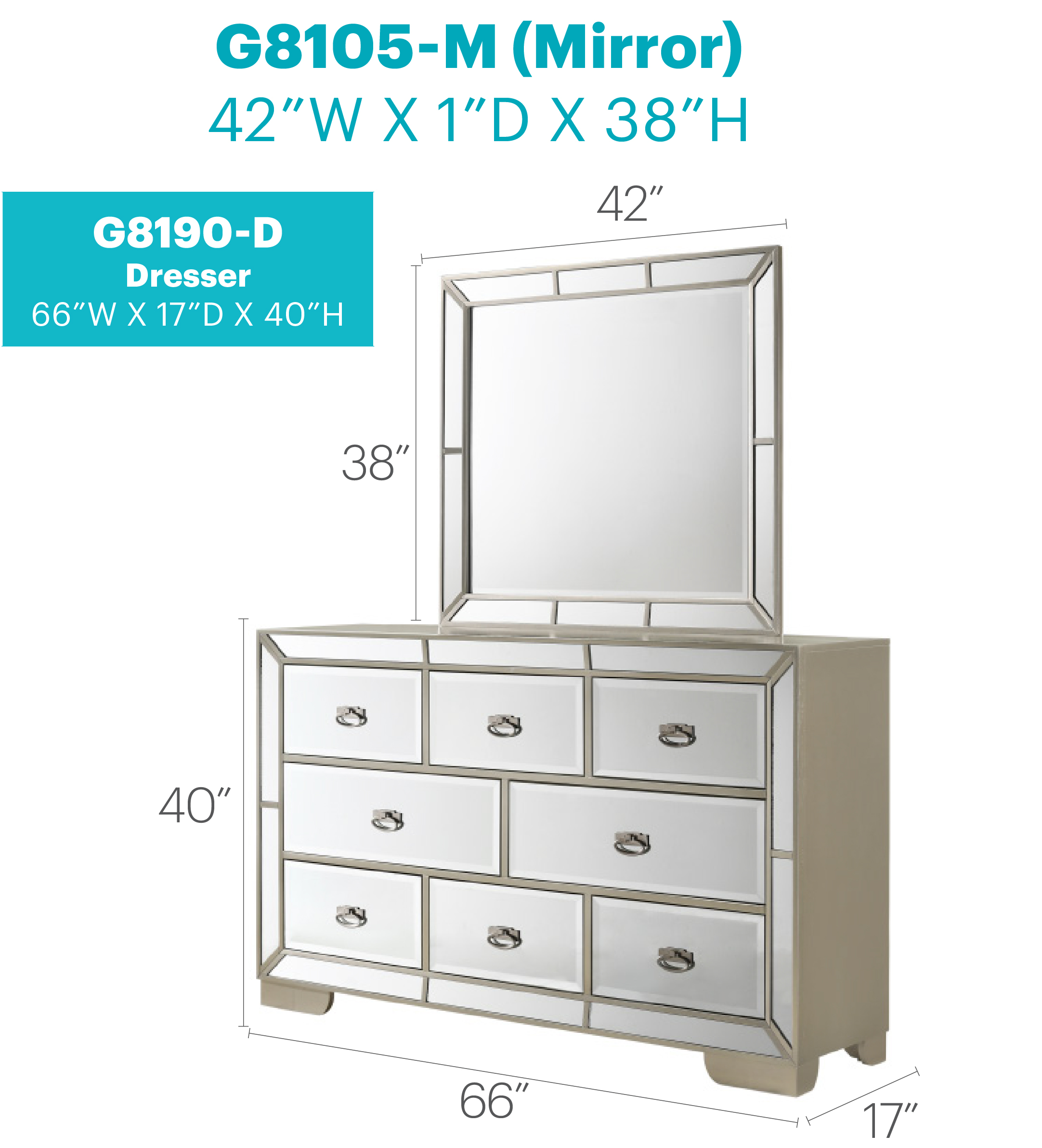 Glory Furniture Louis Phillipe G3175-D Dresser , Beige