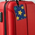 thumbnail image 5 of Stars Scattered Background Faux Leather Travel Luggage Tag, 5 of 7