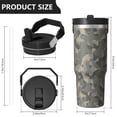 thumbnail image 2 of Camouflage 30oz Handheld Travel Tumbler with Handle – Double Wall Stainless Steel Insulated Cup, Flip Straw Lid, Leak-Proof & BPA-Free for Hot and Cold Drinks – Durable Coffee & Juice Mug Black, 2 of 6