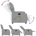 thumbnail image 3 of vidaXL Massage Recliner Chair Light Grey Fabric, 3 of 5