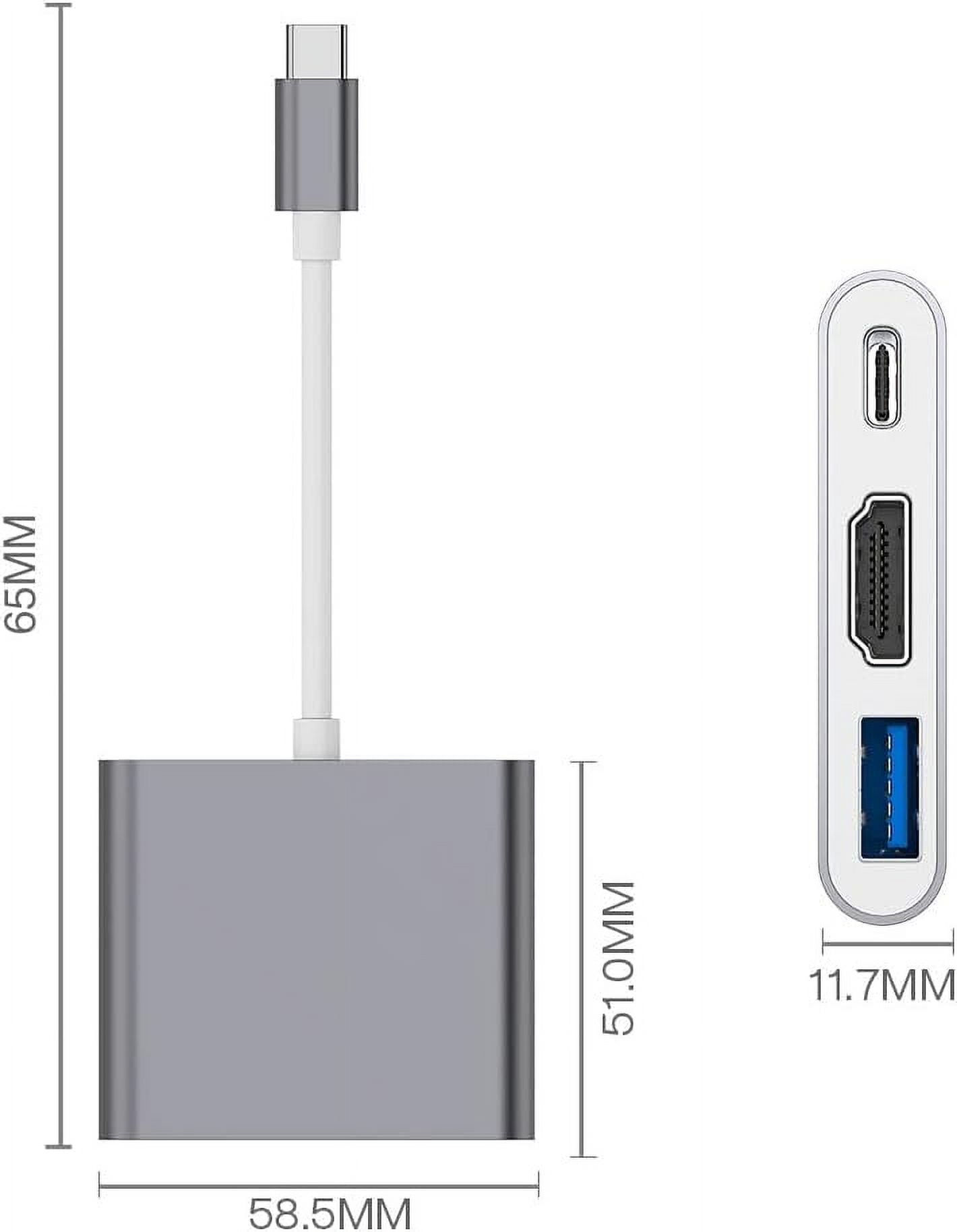 USB C to HDMI Adapter, Type C to 4K HDMI Adapter with 100W PD & USB 3.0 Port Multiport Digital AV Converter for MacBook Pro/air, iPad Pro/air, iPhone 15 and More USB-C Devices (Gray)