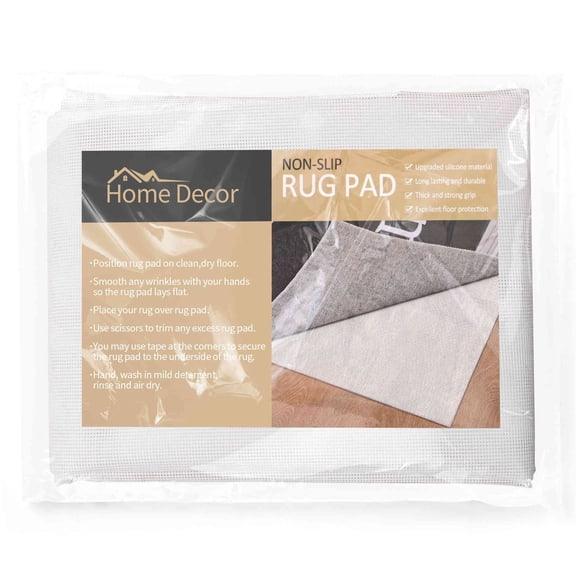 Homore White Silicone Non-Slip Rug Pad for Wood and Tile Floors 5'x7'