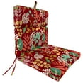 thumbnail image 6 of Jordan Manufacturing 44" x 22" Windcrest Mulberry Maroon Leaves Rectangular Outdoor Chair Cushion with Ties and Hanger Loop (2 Pack), 6 of 11