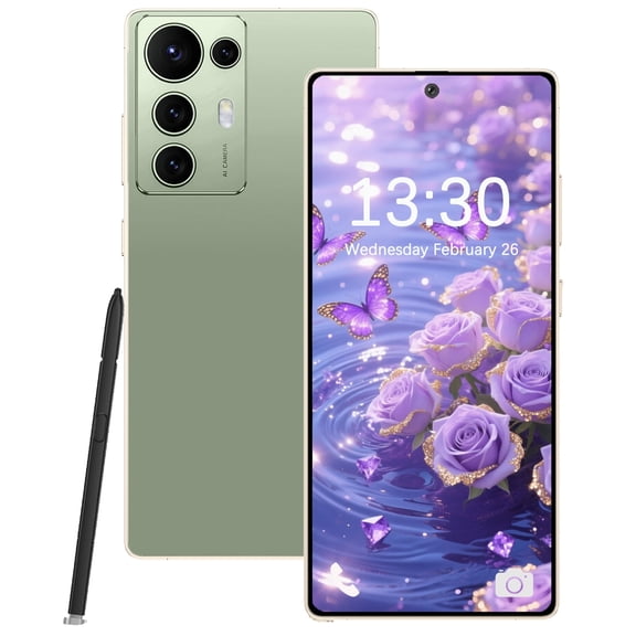 Unlocked Phone S7 Ultra Android Phone 6GB+64GB Cell Phone 6.8 inch HD Screen Mobile Phone 13MP+48MP Camera 4500 mAh Battery 4G Dual SIM (Green)