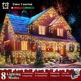 thumbnail image 2 of XURISEN Icicle Christmas Lights Outdoor 1280 LED 132ft 240 Drops with 8 Modes Fairy Lights,Plug in Waterproof Timer Memory Function for Christmas Holiday Wedding Party Decorations(Multicolor), 2 of 8