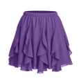 thumbnail image 4 of Unir Women Multi-Layer Ruffle Tiered Flowy Mini Chiffon Skirt Elastic High Waist Pleated Summer Beach Casual Bottom 1PC S-XXL Plus Size Friendly, 4 of 4