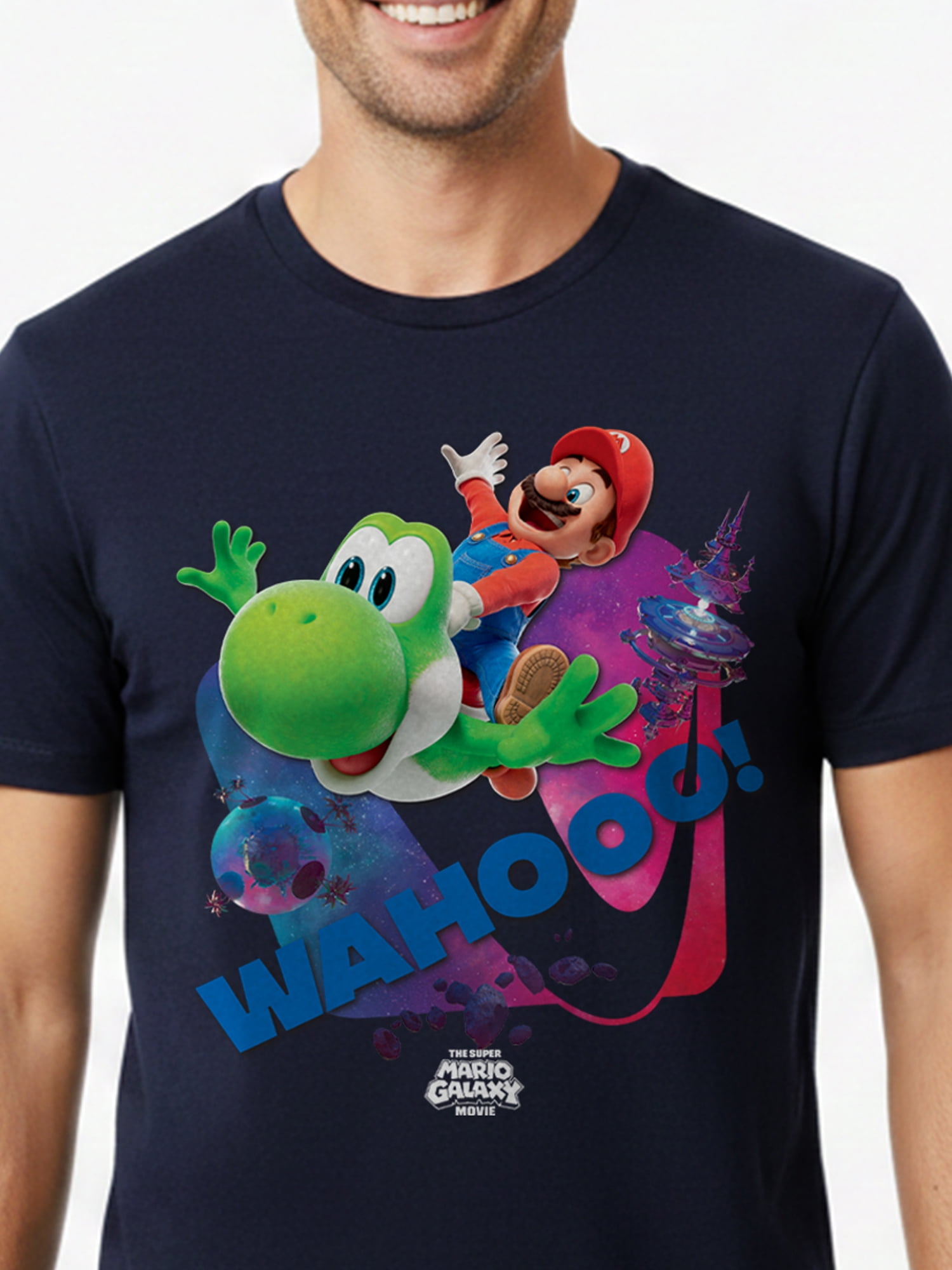 Super Mario Galaxy, Men's & Big Men's Graphic Tee, Wahooo, Sizes S-3XL