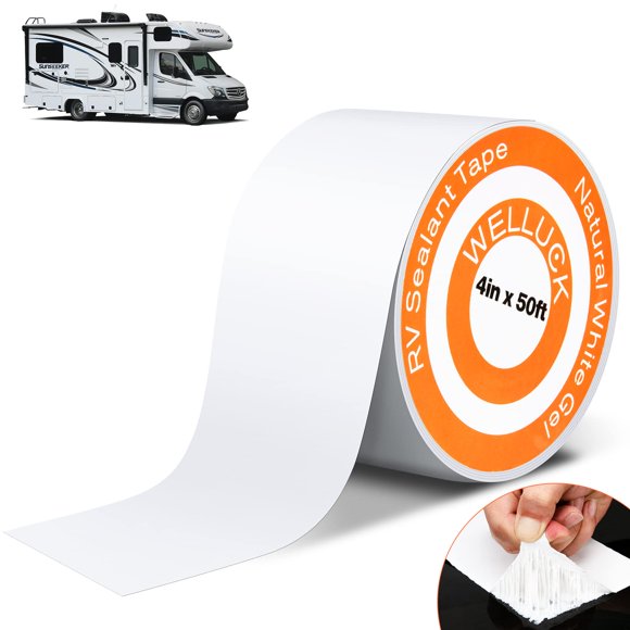 Cinta selladora de techo WELLUCK RV, 10 cm x 15 m, blanca