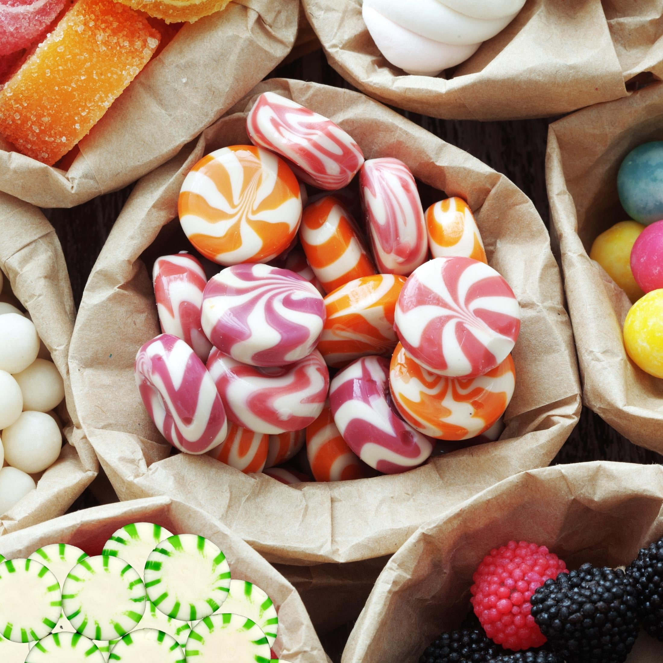 Coastal Bay Assorted Flavor Hard Candy 12Oz Candy Gift Bag Party Favors Basket Bowl Goodies Stocking Stuffer Sweet Dessert Bars Individually Wrapped for Wedding Birthday Parties Pack of 4
