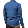 thumbnail image 5 of dmqupv Big And Tall Shirt And Casual Color Solid Linen Stand-Up Collar Long-Sleeved Mens Large Long Sleeve T Shirts Navy XX-Large, 5 of 5