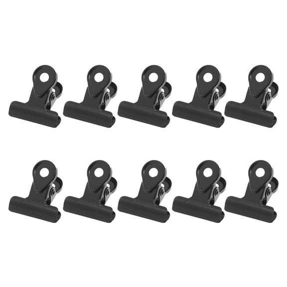 10PCS Metal Binder Clips Plating Paper Clamp Hinge Clips Copper Paper Clips 20mm Black