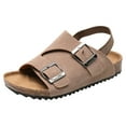 thumbnail image 3 of Gubotare Beach Sandals for Kids Toddler Boys Girls Sandals Open Toe Arch Support Slides Adjustable Straps Cork Footbed Slippers for Indoor Outdoor Size 10.5 (Beige,10.5 Little Kids), 3 of 9