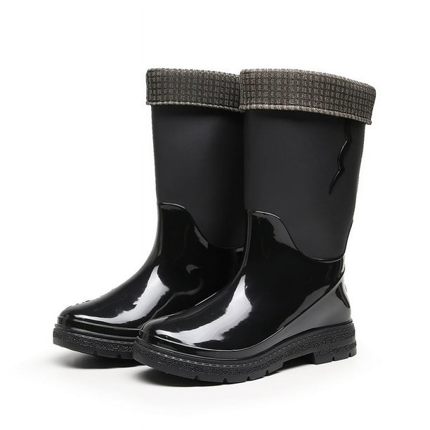 Botas de lluvia para mujer de tubo alto de color caramelo multicolor, botas impermeables de una pieza a prueba de lluvia