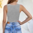 thumbnail image 4 of Ribbed Tank Top for Women Sleeveless V Neck Fitted Basic Top Soft Stretch Casual Slim Fit Solid Color Summer Layering Shirt for Daily Wear Gym Workout,Gray XXL, 4 of 6