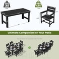 thumbnail image 2 of SERWALL 5-Piece HDPE Outdoor Dining Table Set, All-Weather 67-Inch Patio Table and 4 Classic Chairs for Deck, Lawn or Garden, Black, 2 of 7