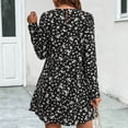 thumbnail image 4 of FcBaudy Robe à Manches Longues à Col en V, Robes d'Été pour Femmes, Robes pour Femmes Mode Robe Décontractée à Manches Longues pour Femmes Col Rond Robes Imprimées pour Dames Robe pour Femmes, 4 of 6