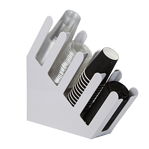 Soporte para vasos y tapas Mind Reader Fancy Acrílico Blanco 4 compartimentos