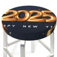 thumbnail image 3 of Hirioo 2025 Happy New Year 6 for Round Bar Stool Seat Covers Washable Stool Cushion Slipcover Elastic Bar Chair Covers for 12-14 Inch Chair-14 inch, 3 of 7