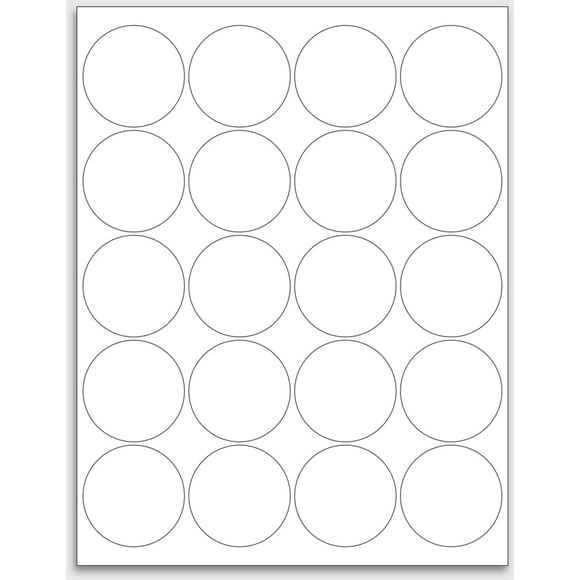 NextDayLabels 2" Round Laser/Ink Jet White Sticker Labels - for Printing with NO Bleed - 20 Per Page | 500 Labels