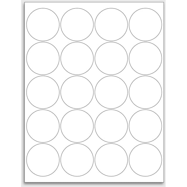 NextDayLabels 2" Round Laser/Ink Jet White Sticker Labels - for Printing with NO Bleed - 20 Per Page | 500 Labels