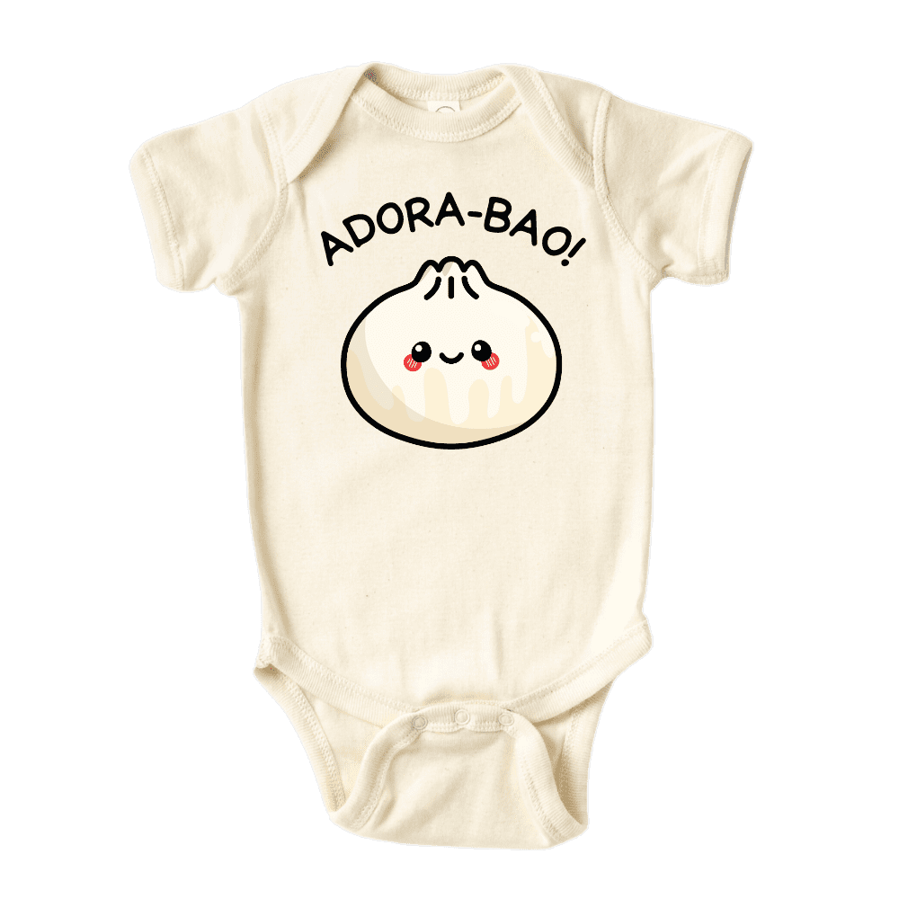 Adora-Bao Cute Baby Bodysuit Dumpling Shirt Premium Custom Clothes Unisex Baby Gift for Mom Newborn 6-9m Natural