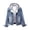 Light Blue#3, variant on Viikei Womens Denim Jackets Plus Size Denim Jackets for Women Clearance Casual Short Pockets Long Sleeve Thickened Plush Jacket Coat