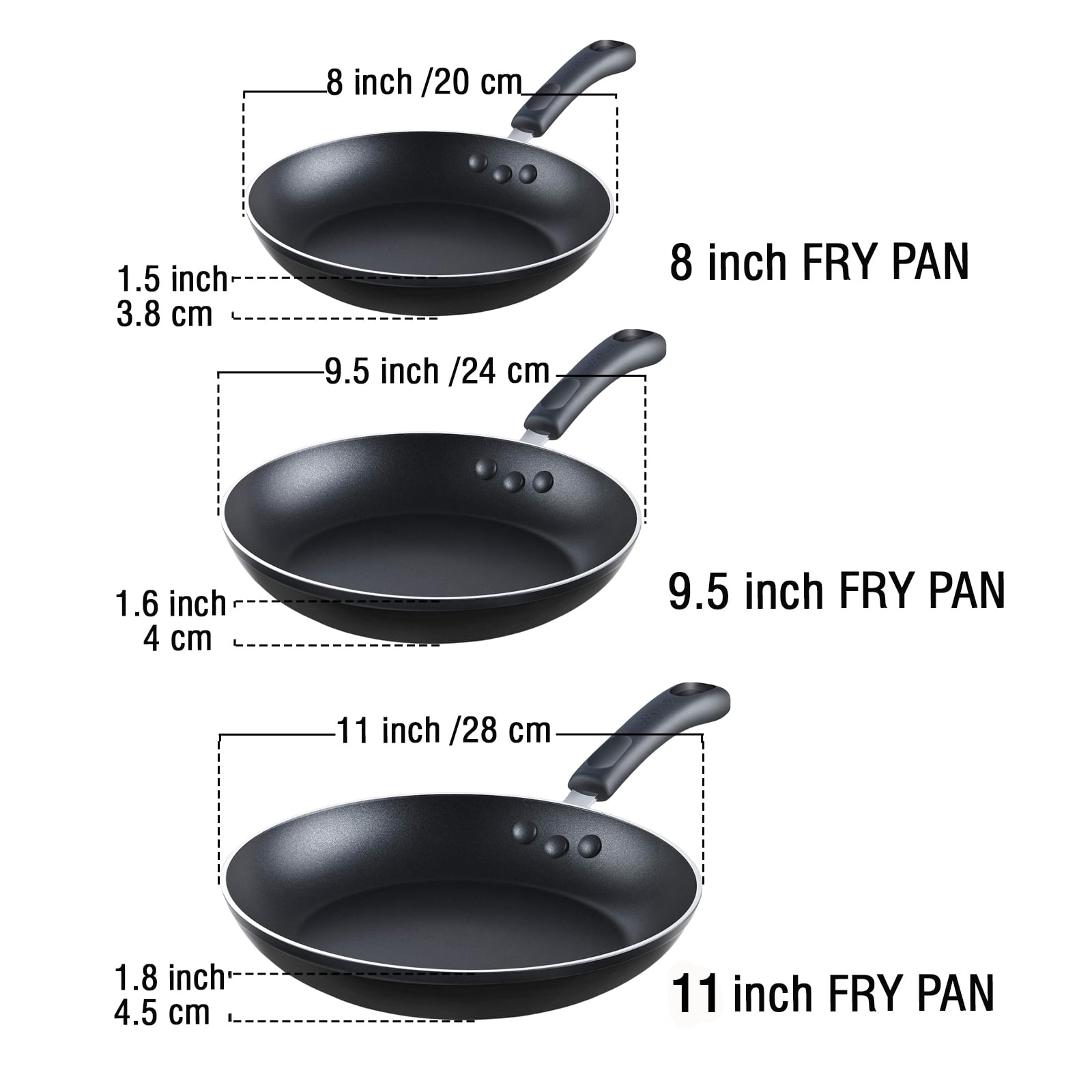  KJNS Nonstick Kitchen Cookware Pots & Pans Set - 15