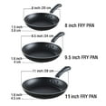 thumbnail image 2 of Cook N Home Basics Nonstick Saute Skillet Fry Pan 3-Piece Set, 8 inch/9.5-Inch/11-inch Non-Stick Frying Pans, Black, 2 of 8