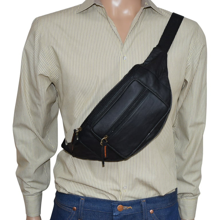 1 Adjustable 8-12 Cowhide Leather Belt BumBag Fanny Pack