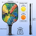 thumbnail image 3 of Pickleball Paddles Set Of 1, Fiberglass Surface, Tropical Leaf Print, 1 Paddle, 2 Balls & Bag, 3 of 5
