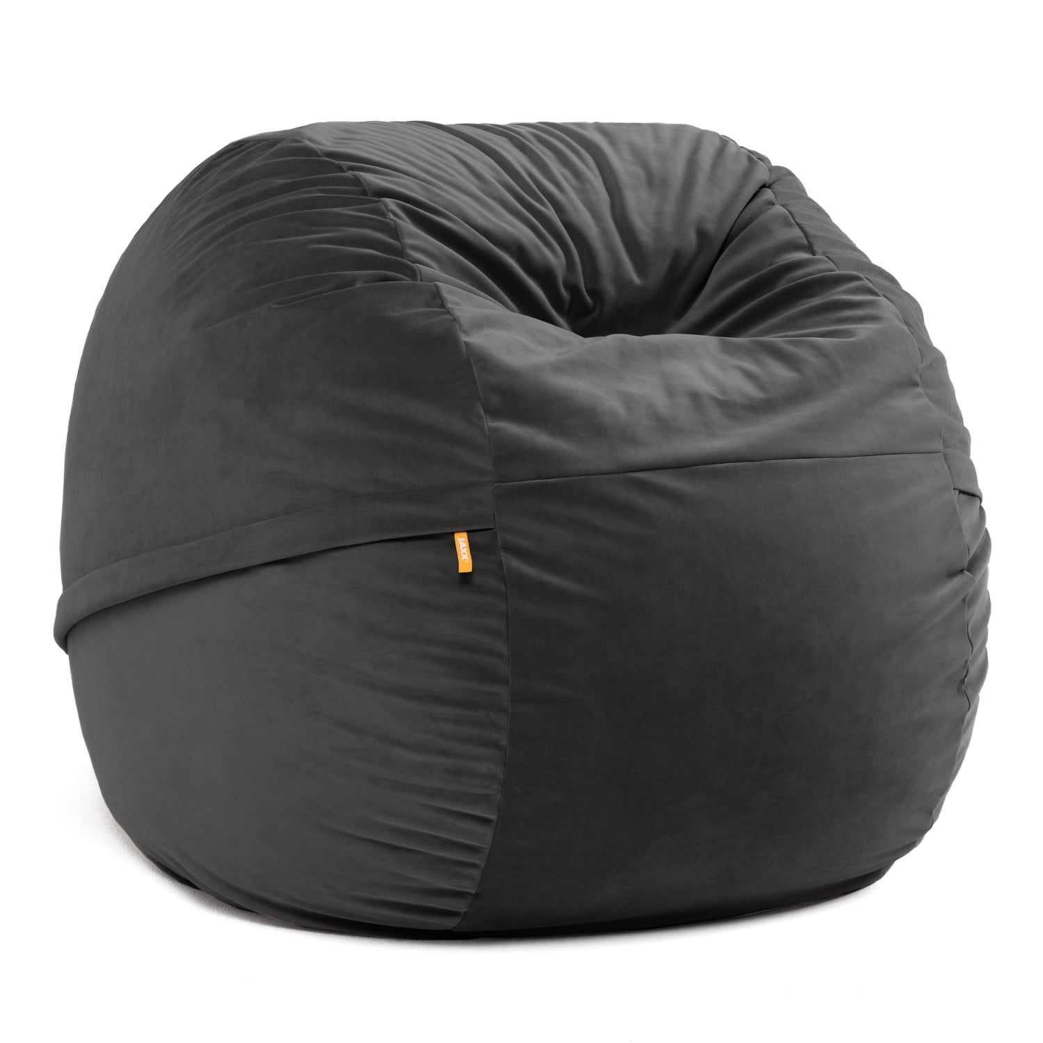Jaxx 4 Foot Saxx - Large Round Bean Bag Chair for Adults - Lush Velvet Black
