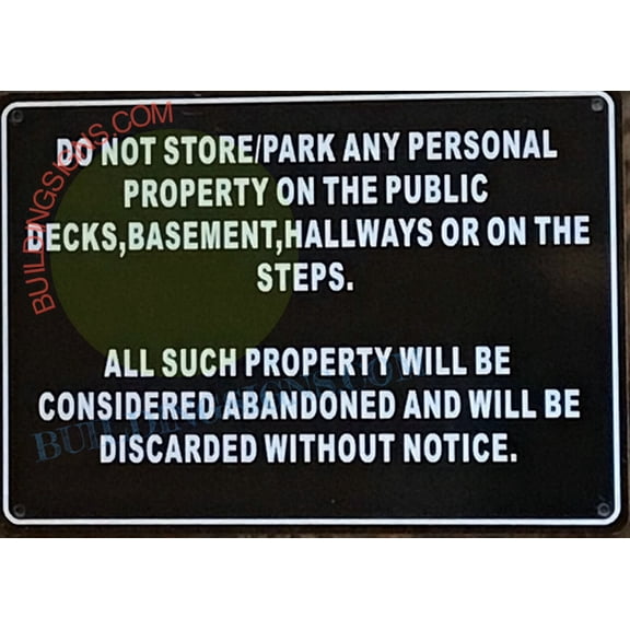 DO NOT STORE -PARK ANY PERSONAL SIGN HPD (7x10,BLACK BRUSH SILVER,ALUMINUM) -ref16822