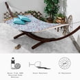 thumbnail image 4 of Fab Habitat Farmhouse Recycled Polyester Hammock - Mosaic Tile - Blue - Indoor/Outdoor, Quick Dry, 2 Person 460 lbs Capacity - Patio, Poolside, Backyard, Garden, Beach, Balcony - 12-14 ft Adjustable, 4 of 9