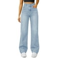 thumbnail image 3 of Women's High Waist Relaxed Fit Wide Leg Jeans Comfortable Stretch Denim Pants for Everyday Casual Wear, 3 of 6