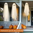 thumbnail image 5 of Hanging Ghost Pendant with Remote Control Lighting - 3pcs Halloween Decoration for Home, Porch, Yard & Party, Adjustable Light Modes, Battery-Operated, Suitable for Indoor & Outdoor Use, White, 5 of 7