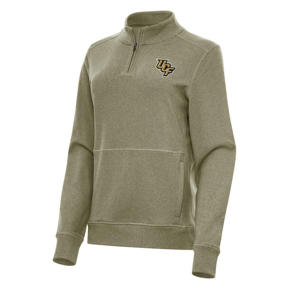 Women's Antigua Olive UCF Knights Crush Quarter-Zip Fleece Sweatshirt
