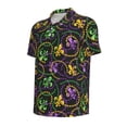 thumbnail image 2 of Xecao Mardi Gras6 for Mens' Casual Short Sleeve Button-Down Polo Shirts for a Classic Golf Look, 2 of 9