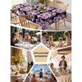 thumbnail image 5 of Purple Floral Table Cloth, Waterproof Tablecloth for Rectangle Tables, Abstract Watercolor Flower Leaf Plant Reusable Washable Fabric Table Cover for Restaurant Kitchen Dining Tables 52"x70", 5 of 9