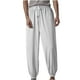 thumbnail image 1 of Pantalones largos de moda para hombre, con bolsillos, de color liso, informales, de seda helada, 1 of 2