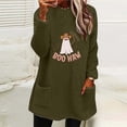 thumbnail image 1 of FcBaudy Hauts pour Femmes, Blouses & Chemises à Manches Longues Col Rond, Chemises pour Femmes Noël Col Rond Imprimé Poche Manches Longues Manteau Épais Chaud Blouse pour Femmes, 1 of 4