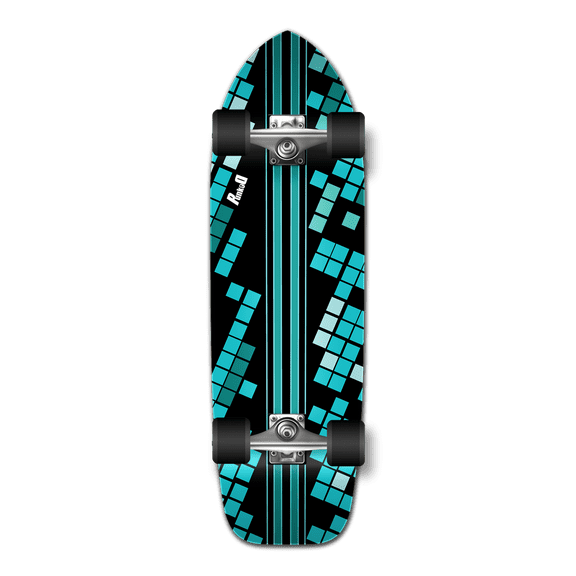 Yocaher Old School Longboard Complete - Black Digital Wave